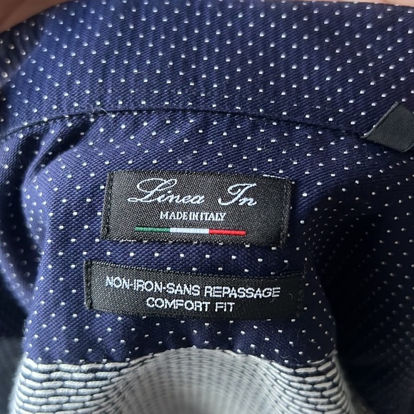 Linea In dress shirt Italian made noniron comfort fit - Picture 6 of 16
